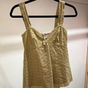 Burberry Olive Eyelet Camisole Top